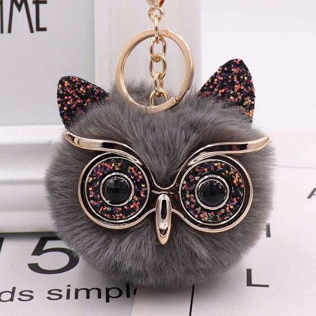 Hoot Glam Ball Keychains